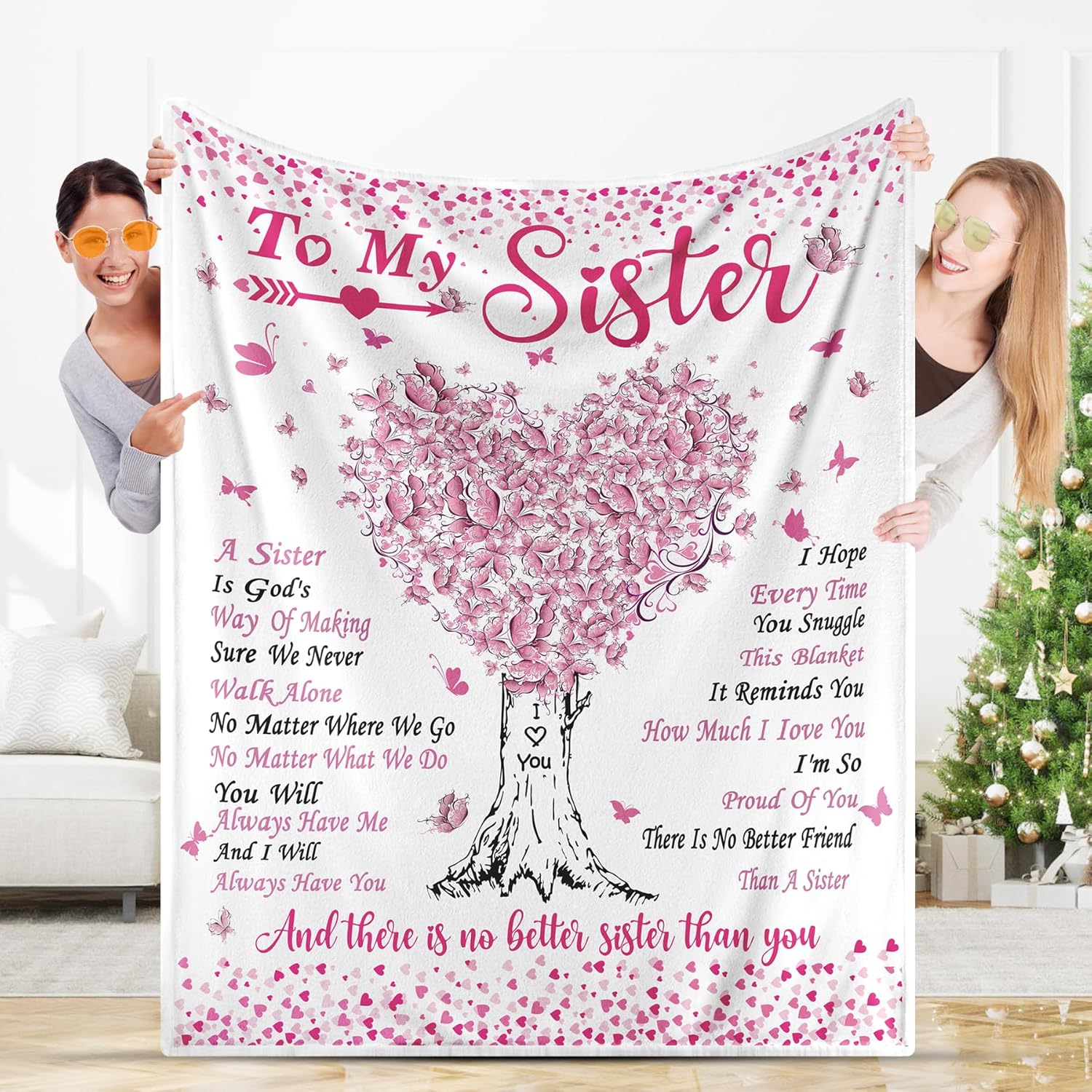 Throw Blanket Birthday Gifts for Sister 60"x52",Big Sisters Birthday Present from Sis,Best Sister Ever Gifts for Women Blanket,to My Sisters Soft Flannel Throw for Christmas Valentines,Mothers Day - Image 3