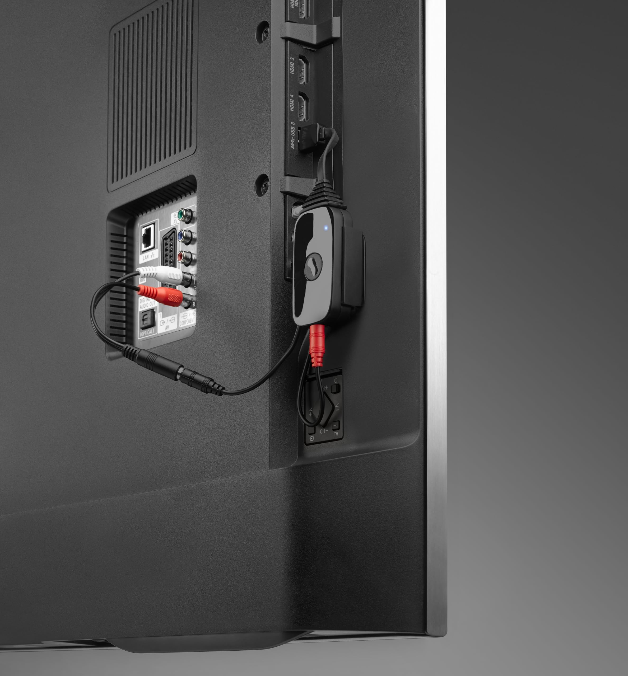One For All SV1770 – TV Audio Transmitter - Invia Audio ad Un Auricolare Bluetooth e ad Altri Dispositivi - con l'Adc Wolfson di Fascia Alta - USB Alimentato - Nero, 4 X 16,7 X 24 Cm