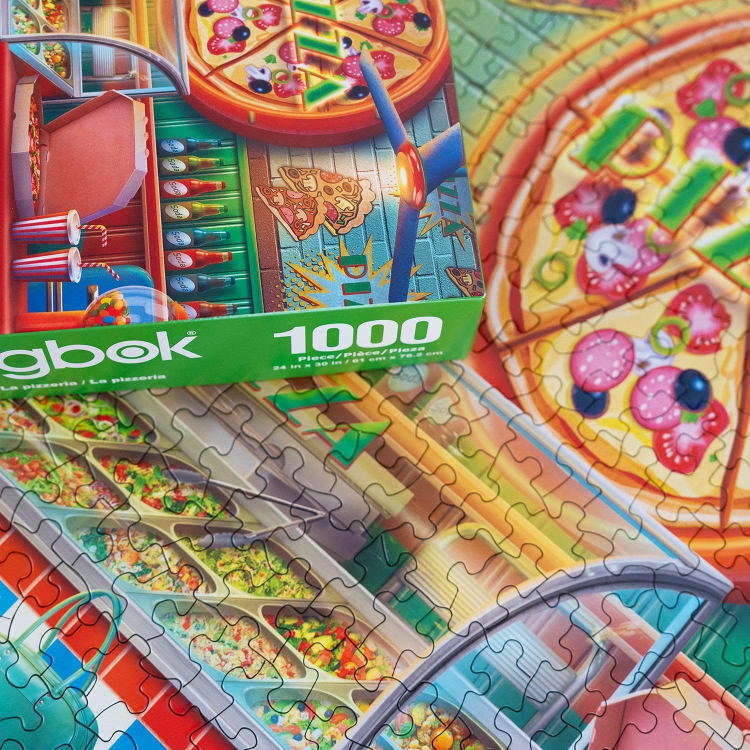 Springbok's Pizza Shop 1000 Piece Jigsaw Puzzle for Adults is a Nostalgic and Colorful Diner of Pizza Parlors from The Past - Made in The USA