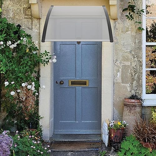 Miniatura 10 de Toldo para puerta de ventana de 80 x 40 pulgadas, cubierta de policarbonato para puerta de entrada, toldo exterior para ventana exterior, UPF 50+,