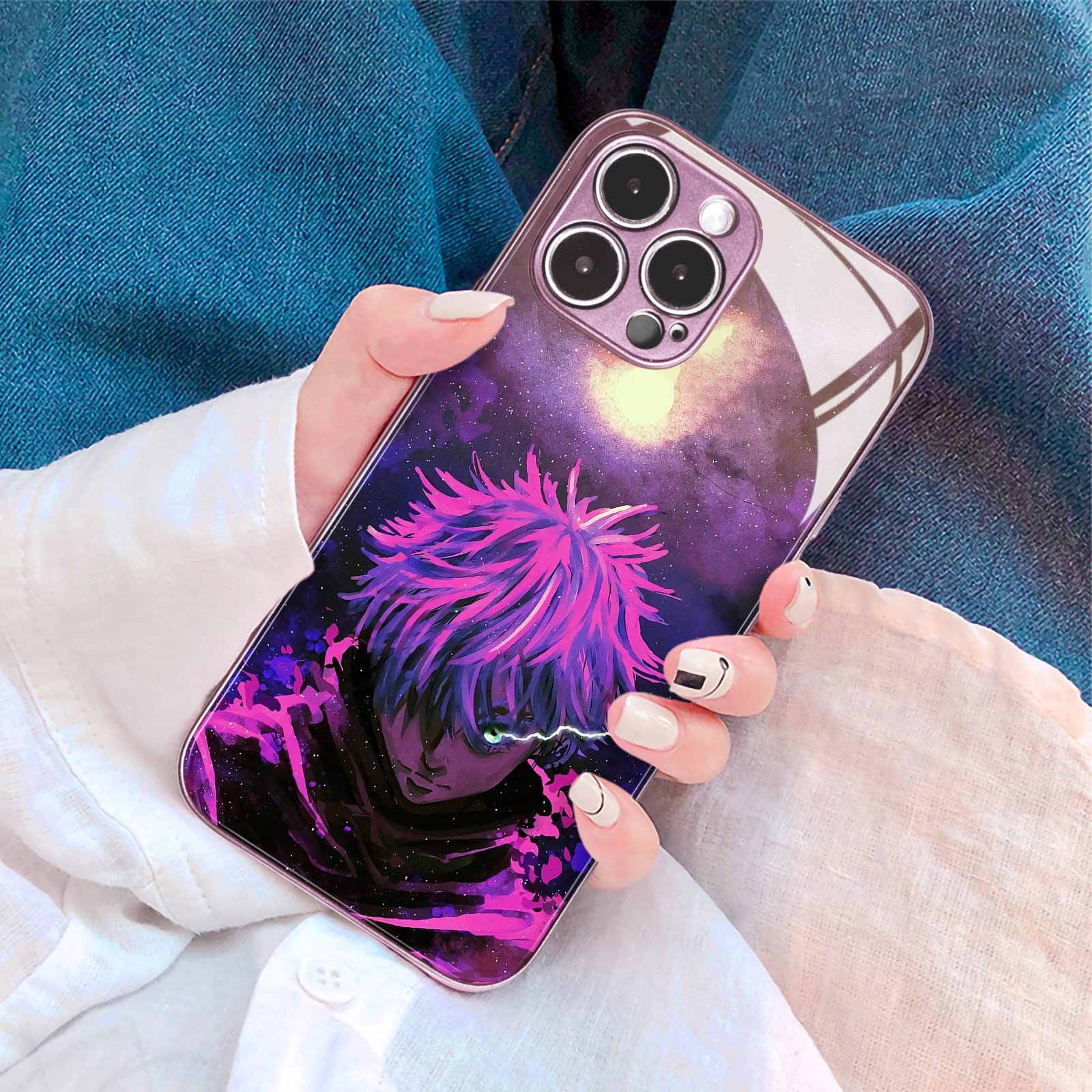 【momosuke】Apple iPhone 15 Pro Amazon.com: Akatxezy Satoru JJK Anime Characte Pink Phone Case