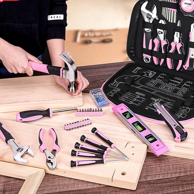 Kit de Herramientas Rosa TOPLINE 208 Piezas con Bolsa Redonda miniatura 2