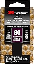 3M SandBlaster Ultra Flexible Sanding Sponge, 80 Grit, 4.5" x 2.5" x 1", Dust Channeling Design, Washable and Reusable, Ideal for Wood, Metal, and Painted Surfaces