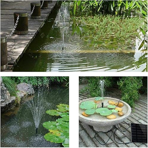 Miniatura 4 de MASO Bomba de agua alimentada por panel solar de 7 V, 1.4 W, 180 LH, fuente de acuario, sin escobillas para pájaros, baño, estanque, jalar, jardín,