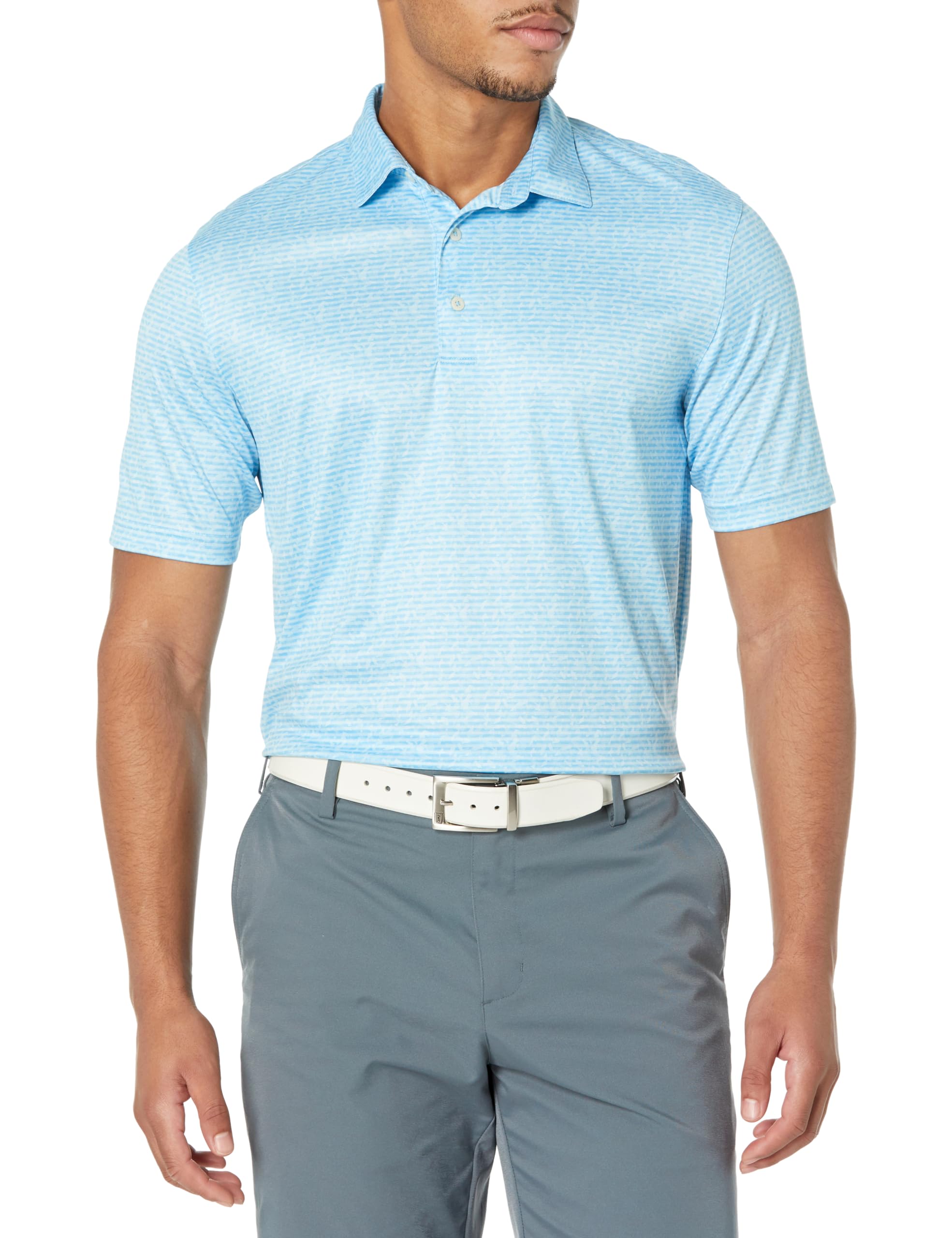 Greg Norman Collection Men's ML75 Microlux Origami Print Polo Blue