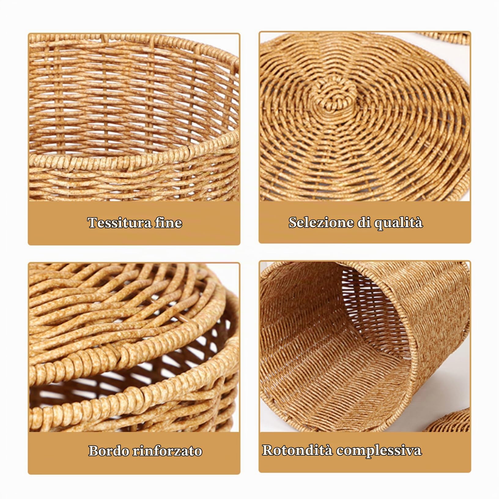 Cestino in Vimini con Coperchio, Pattumiera Rotonda Intrecciata per riporre la Biancheria per il Bagno della Camera da Letto/ 9x11 Pollici