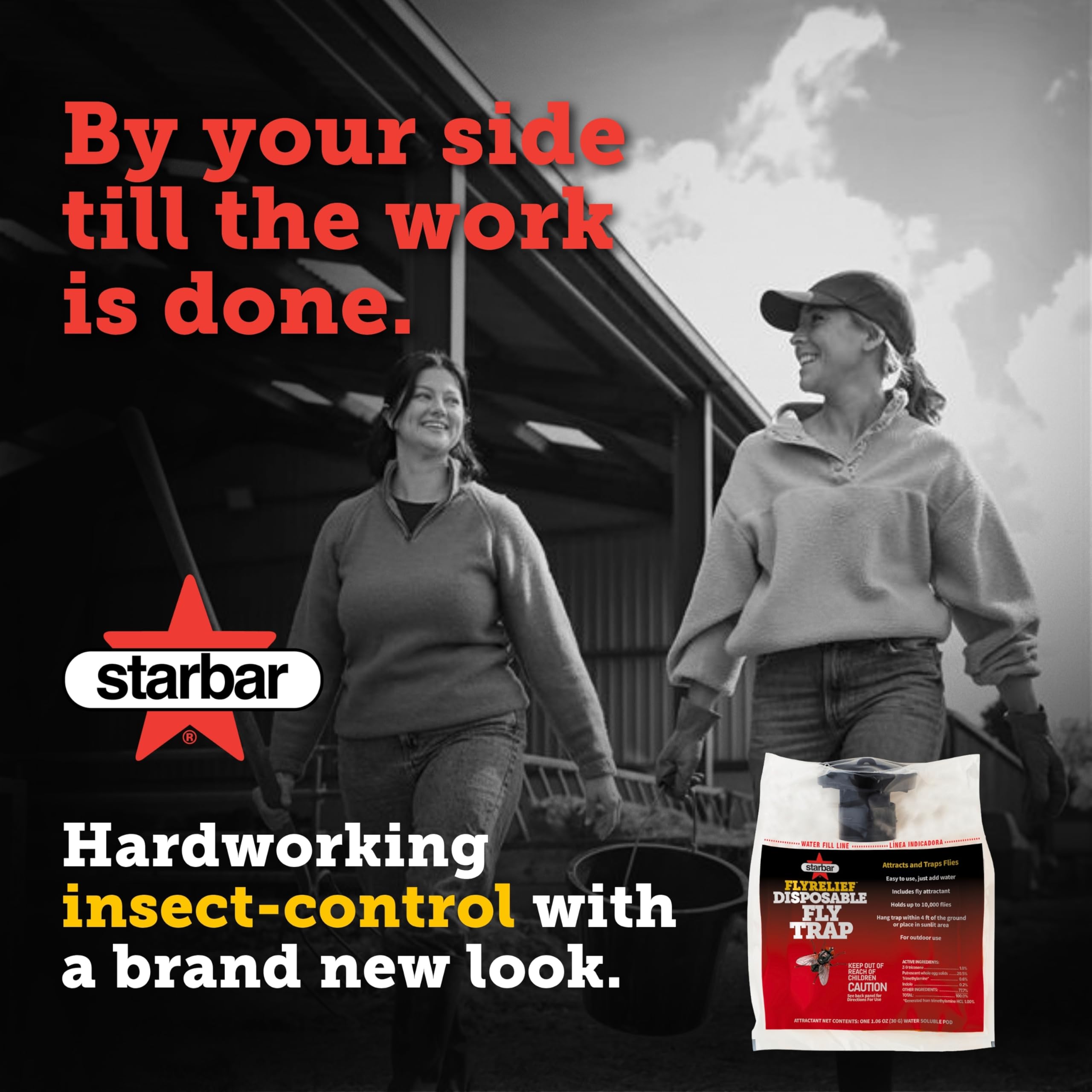 Starbar FlyRelief - Bolsa desechable para Trampa de Moscas, Paquete de 4, Control de Moscas para Exteriores con atrayente Probado, Solo Tienes Que añadir Agua, Trampa para Moscas de Alta Capacidad