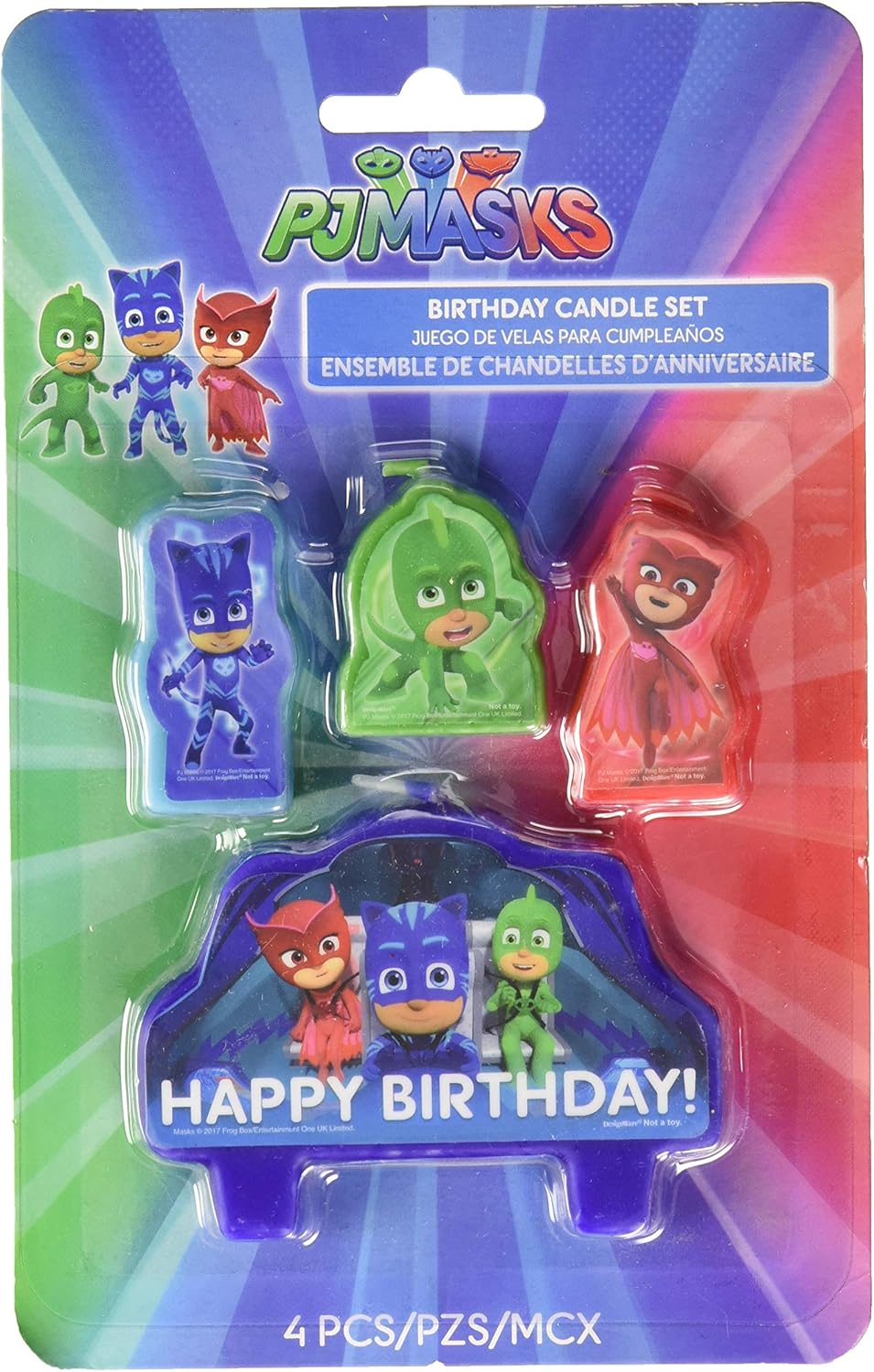 amscan PJ Masks Birthday Candles, One Size, Blue, Red