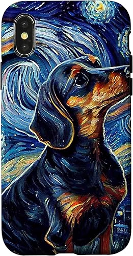 Miniatura 7 de Funda para iPhone 11 Pro Max Starry Night Famous Painting Style Dachshund