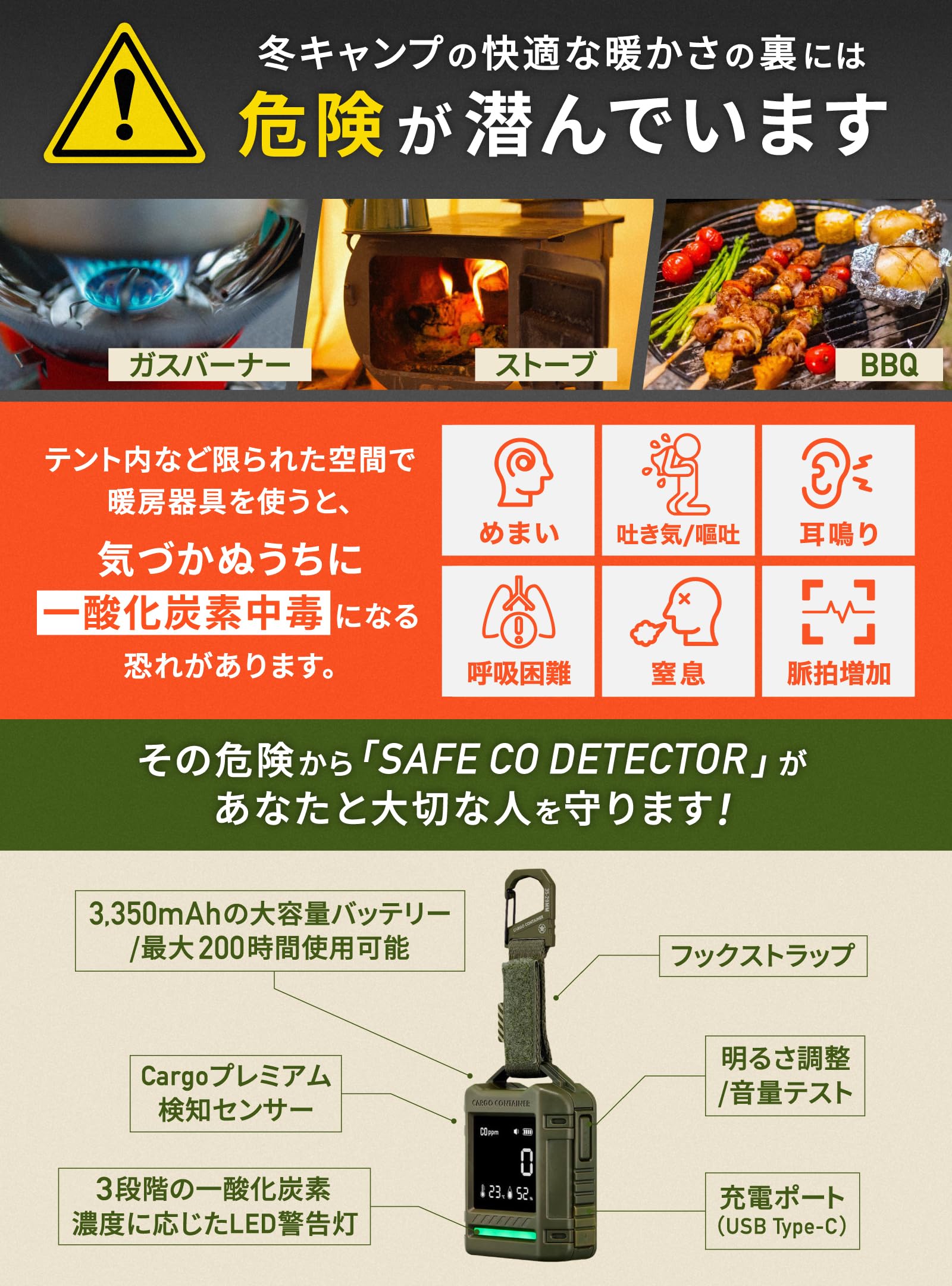 Amazon.co.jp: CARGO CONTAINER カーゴコンテナ SAFE CO DETECTOR 一