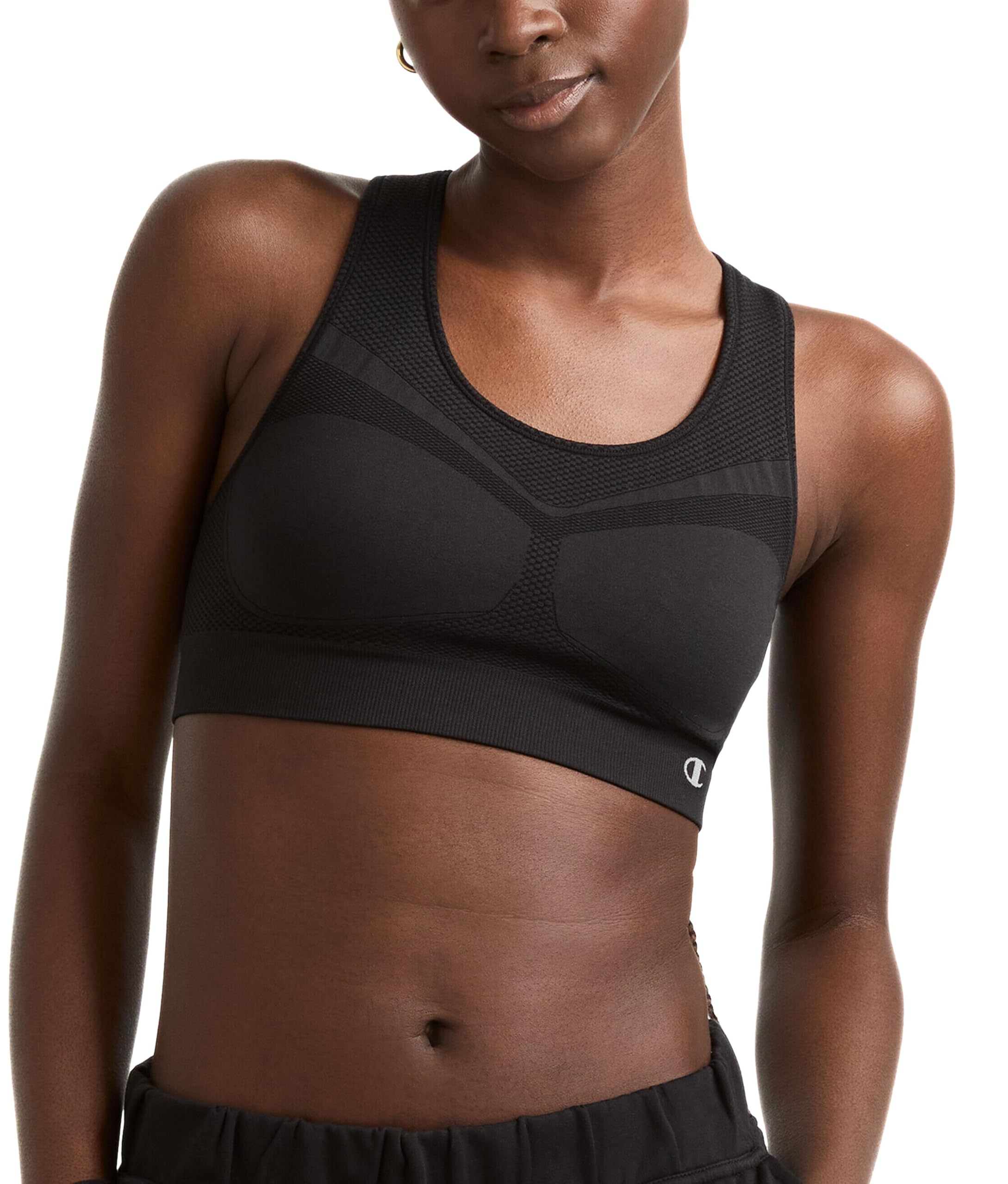 Champion Women's Sports Bra, Infinity Racerback, Moderate Support, Seamless Sports Bra for Women