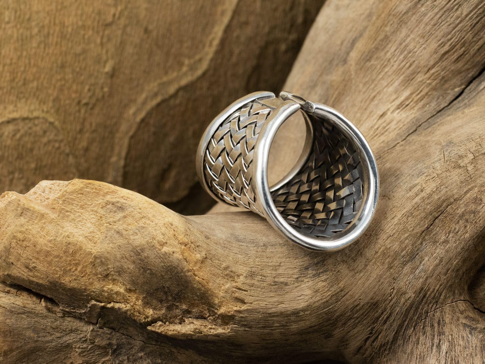 Fly Style Breiter Damen Ring aus 925 Sterling Silber - Geflochten Antik Vintage Design - Exklusive Ringe - Frauen Schmuck