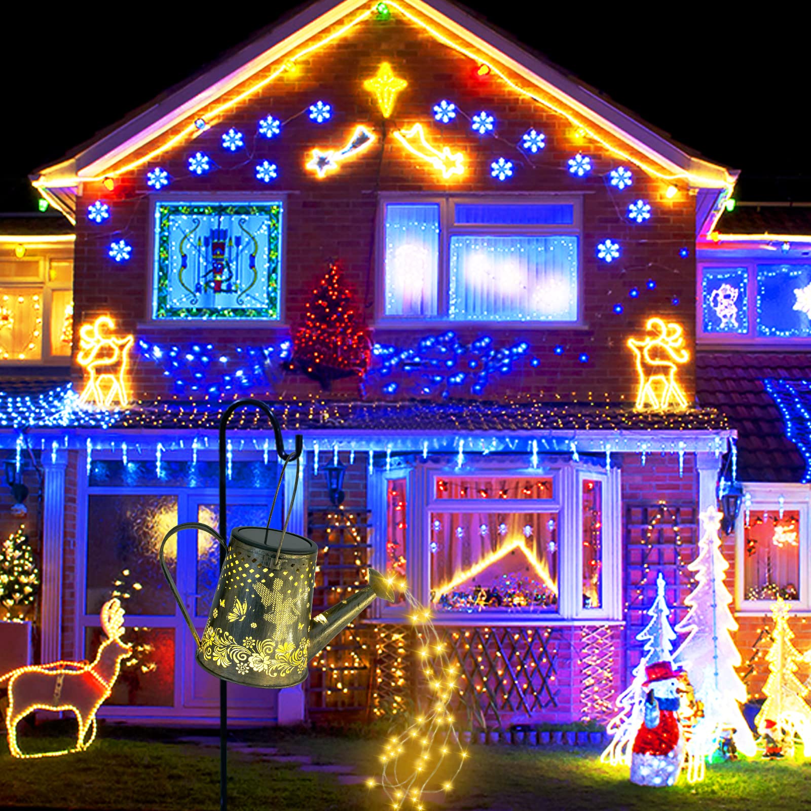 YJFWAL Arrosoir Solaire Avec Lumières Solaires Pour Jardin, Allée