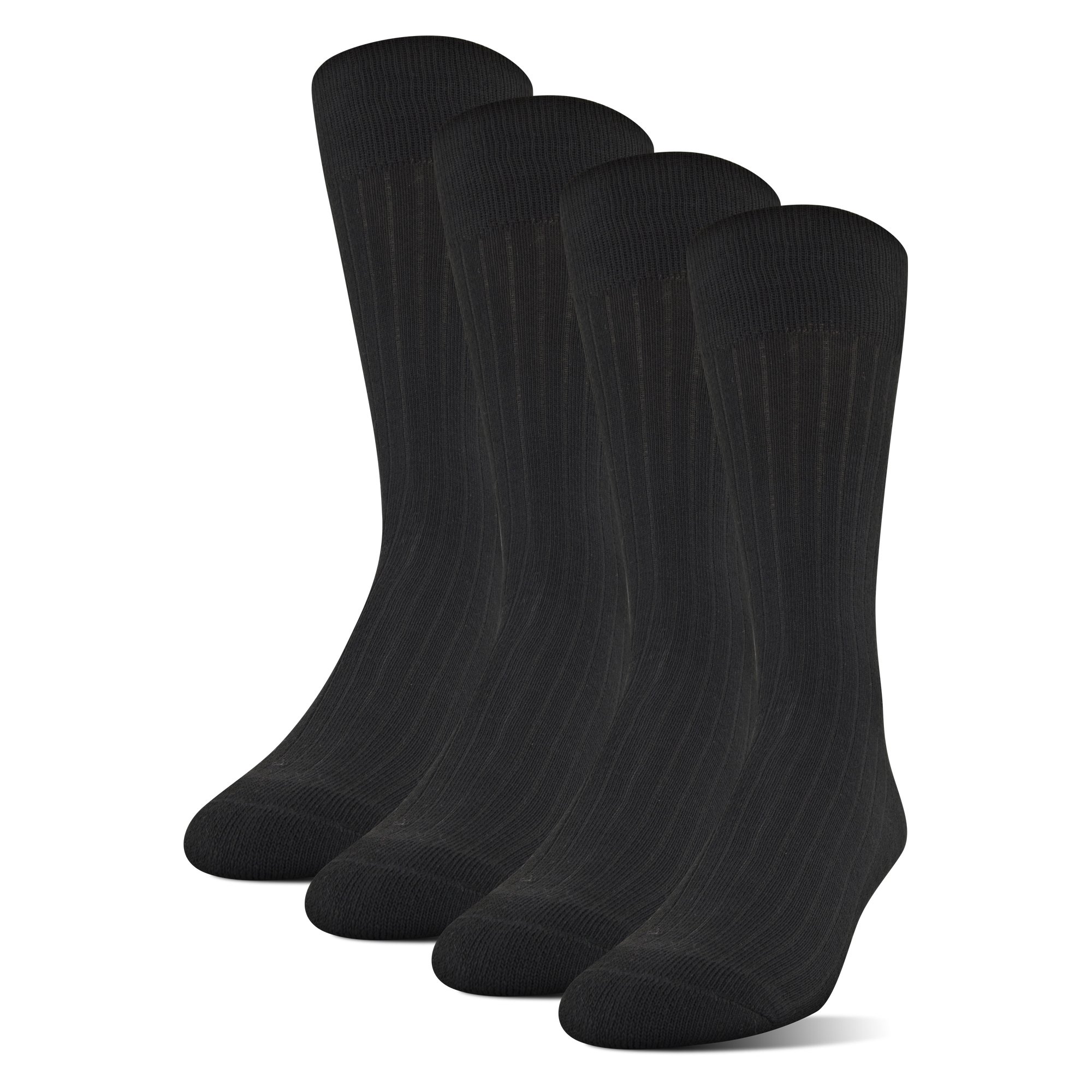 MediPeds Sorbtek Polyester Dress Crew Socks, 4-Pack