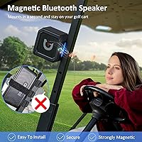 Vista 2 de Altavoz Bluetooth para carrito de golf, altavoz inalámbrico portátil magnético con sonido estéreo fuerte, refuerzo de graves de 20 horas