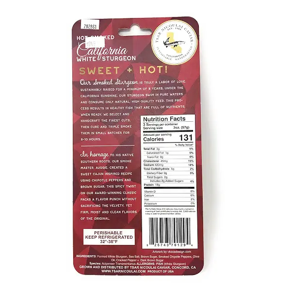 Tsar Nicoulai Sweet & Hot Smoked Sturgeon, 6 OZ 4
