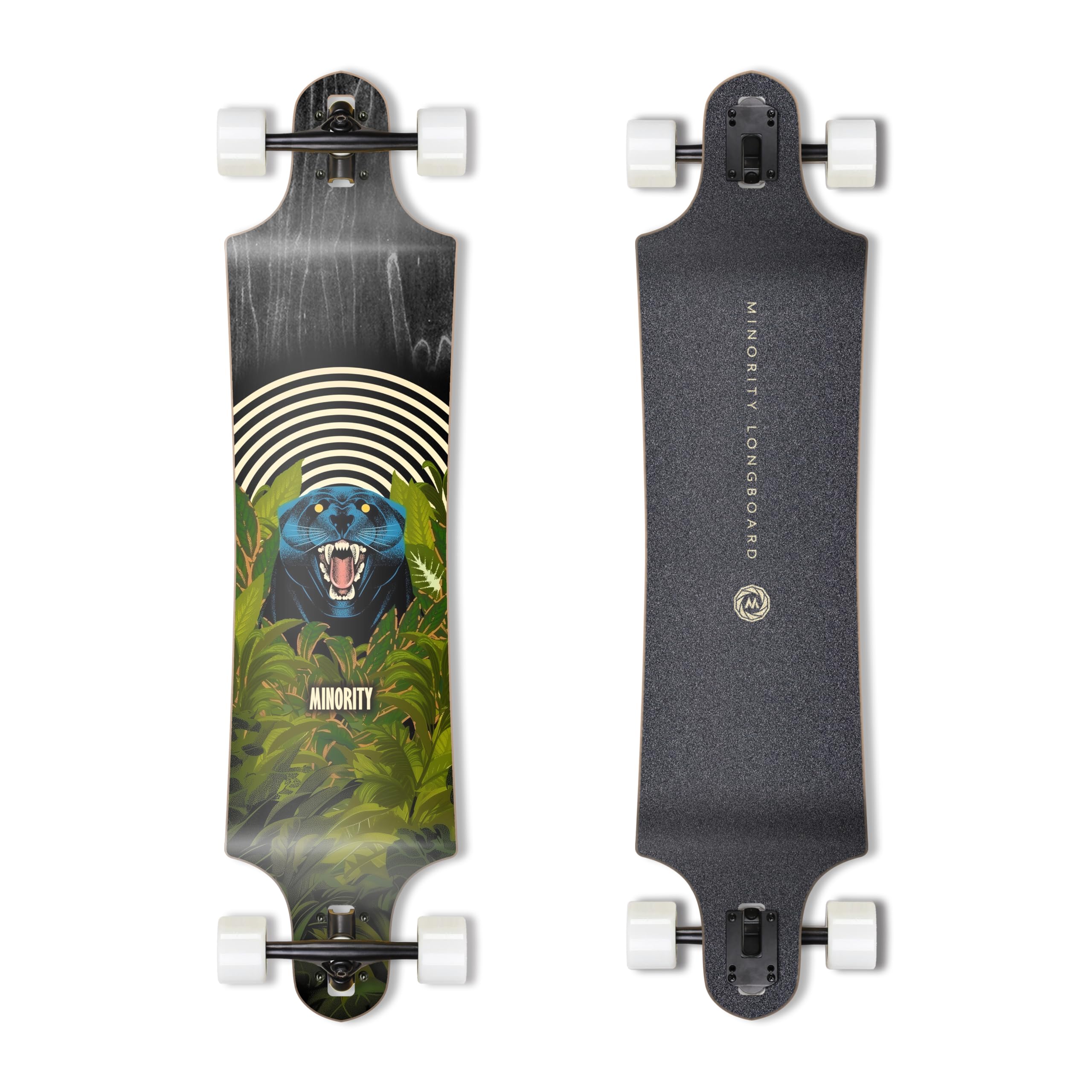 MINORITY Downhill Longboard made of Maple, 40" Drop-Drop-Deck | Made for Cruising Urban Commuting Ride (Panther)