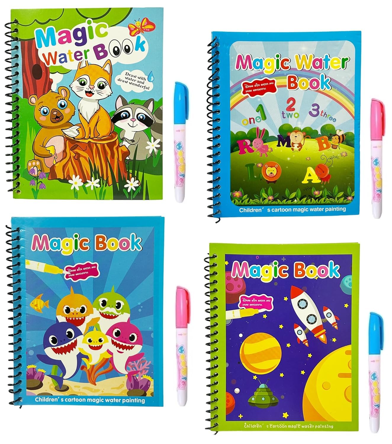 Bexzzor 4Pc Water Coloring Books for Kids, Water Painting Drawing Book for Toddlers 2-10 Years (B0CX8NFVYF) Amazon Price History, Amazon Price Tracker
