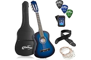 Ashthorpe 30-inch Beginner Acoustic Guitar Package: Ideal for Young Aspiring Musicians
