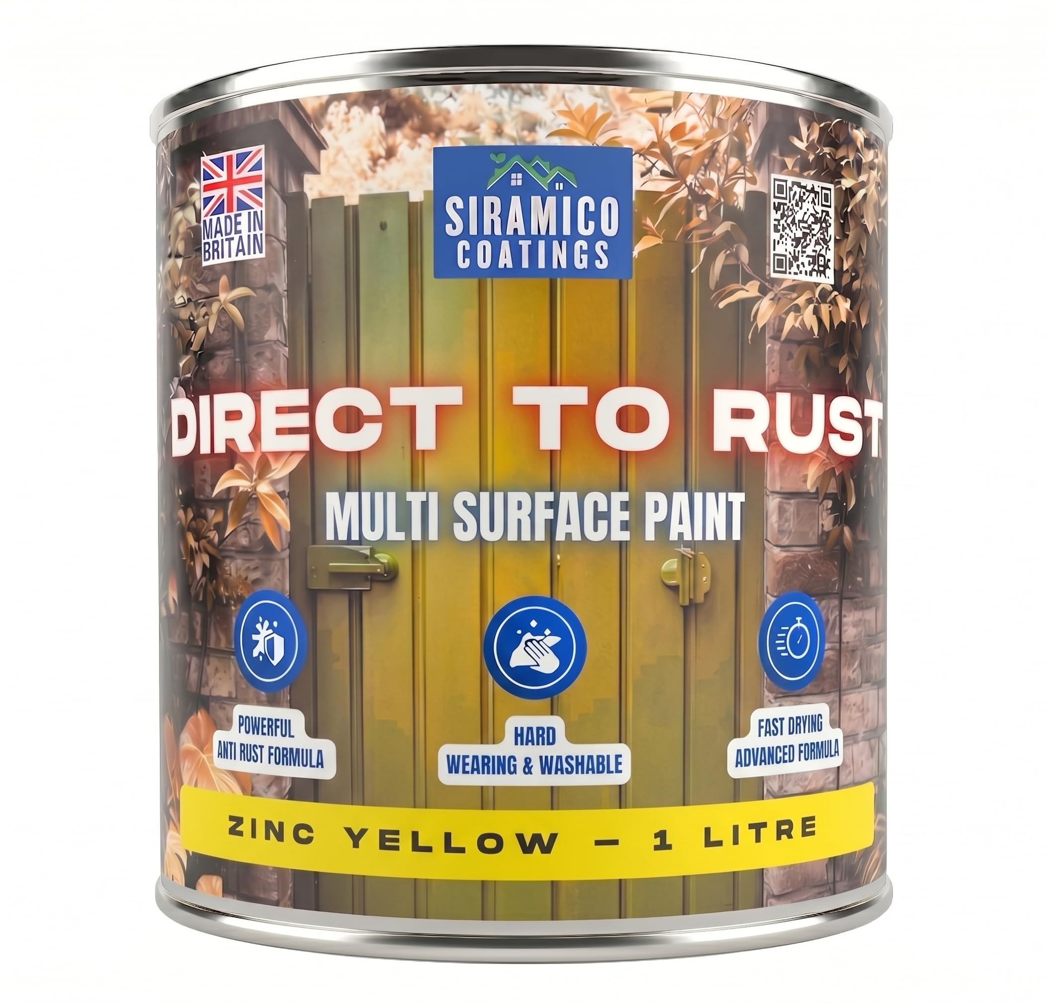 Siramico Coatings Zinc Yellow (Ral 1018) - Direct To Rust - Satin (Zinc Yellow (Ral 1018))