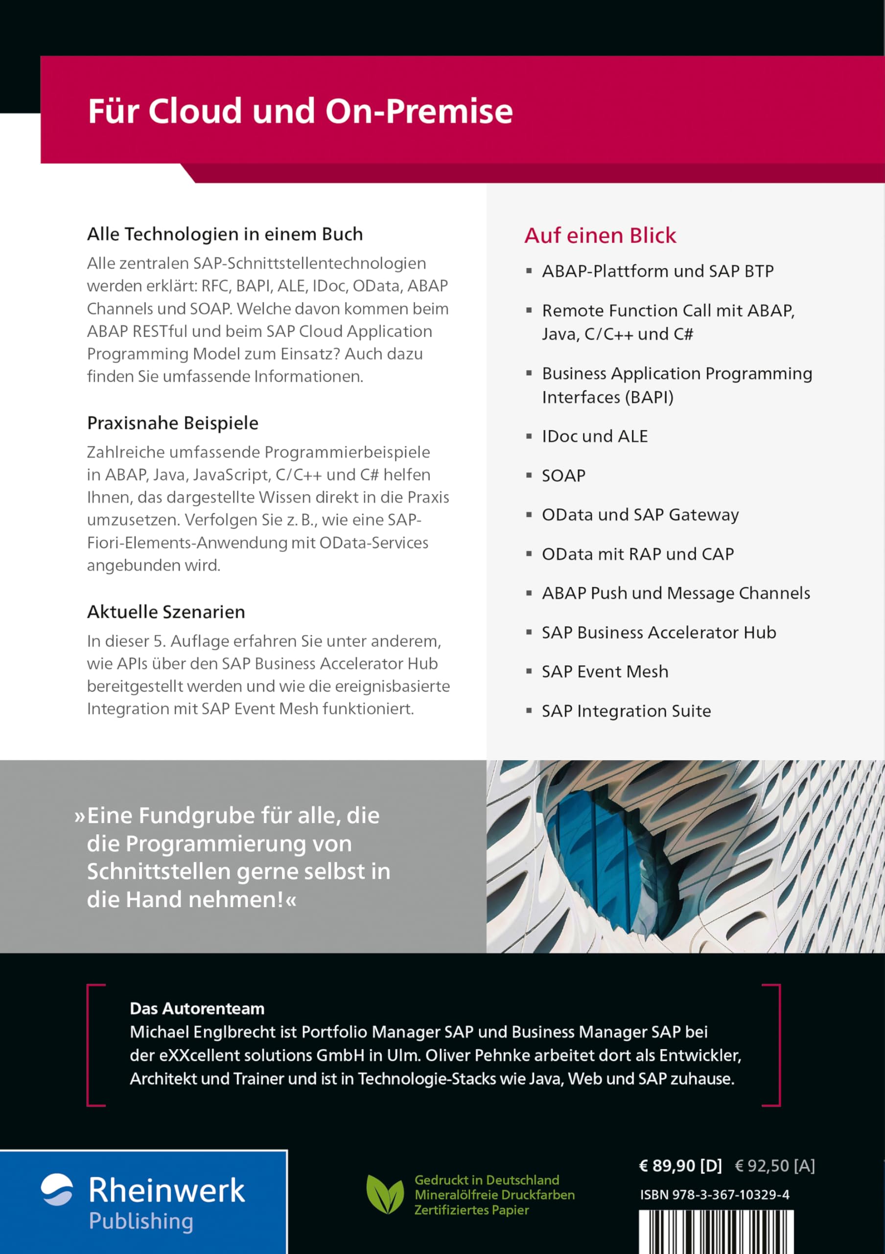 SAP-Schnittstellenprogrammierung: Programmierbeispiele zu RFC, OData, BAPI, ALE, IDoc, ABAP Channels und SOAP (SAP PRESS)