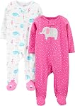 Simple Joys by Carter's Baby-Girls 2-Pack Cotton Footed Sleep and Play
