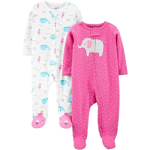 Macacão de dormir para bebês Cotton Sleep and Play, Pack of 2 Simple Joys by Carter'sMeninas