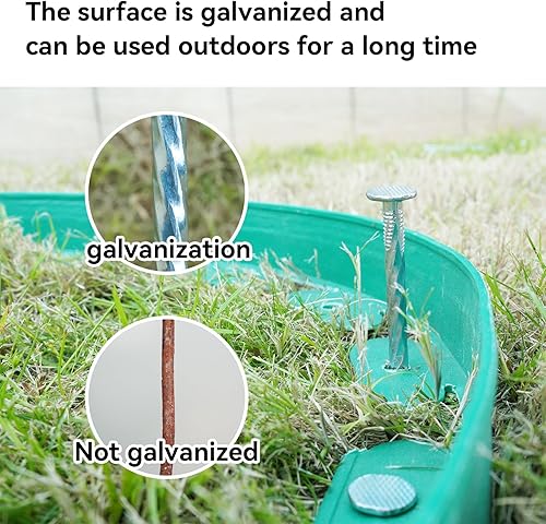 Miniatura 5 de Estacas de paisaje en espiral de 12 pulgadas, 25 púas de anclaje de metal galvanizado para bordes de pavimentación, césped artificial, barrera de