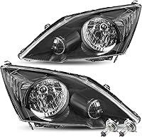 Vista 7 de JSBOYAT Conjunto de faros delanteros de repuesto para Honda CR-V CRV 2007-2011, carcasa negra, reflector ámbar para lado del conductor