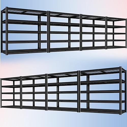 Miniatura 18 de PrimeZone Estantería de garaje resistente de 40 pulgadas de ancho, 2200 LBS, estantes de almacenamiento de 4 niveles, estante de alambre de metal