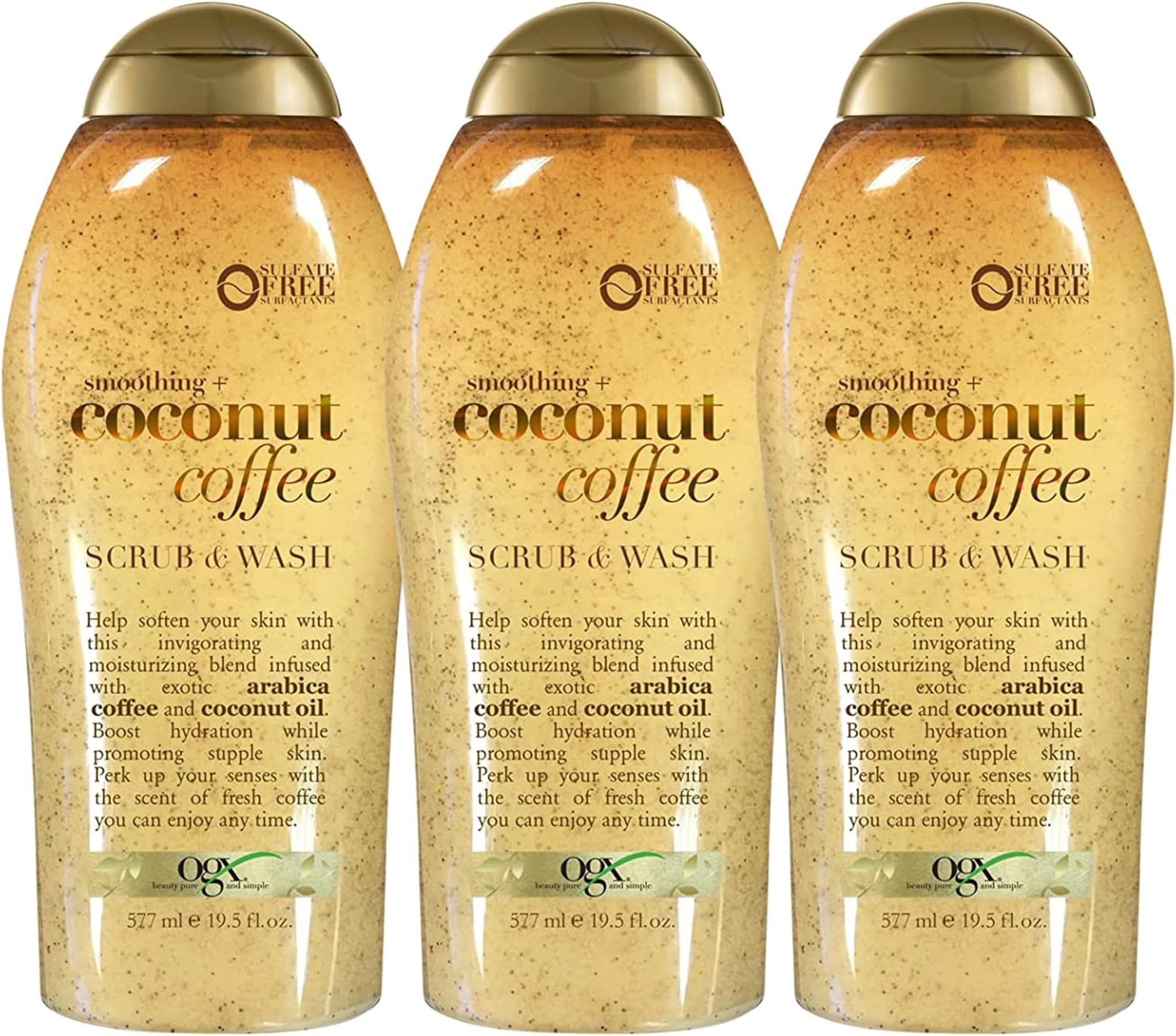 Amazon.com : OGX Smoothing + Coconut Coffee Exfoliating Body Scrub with ...