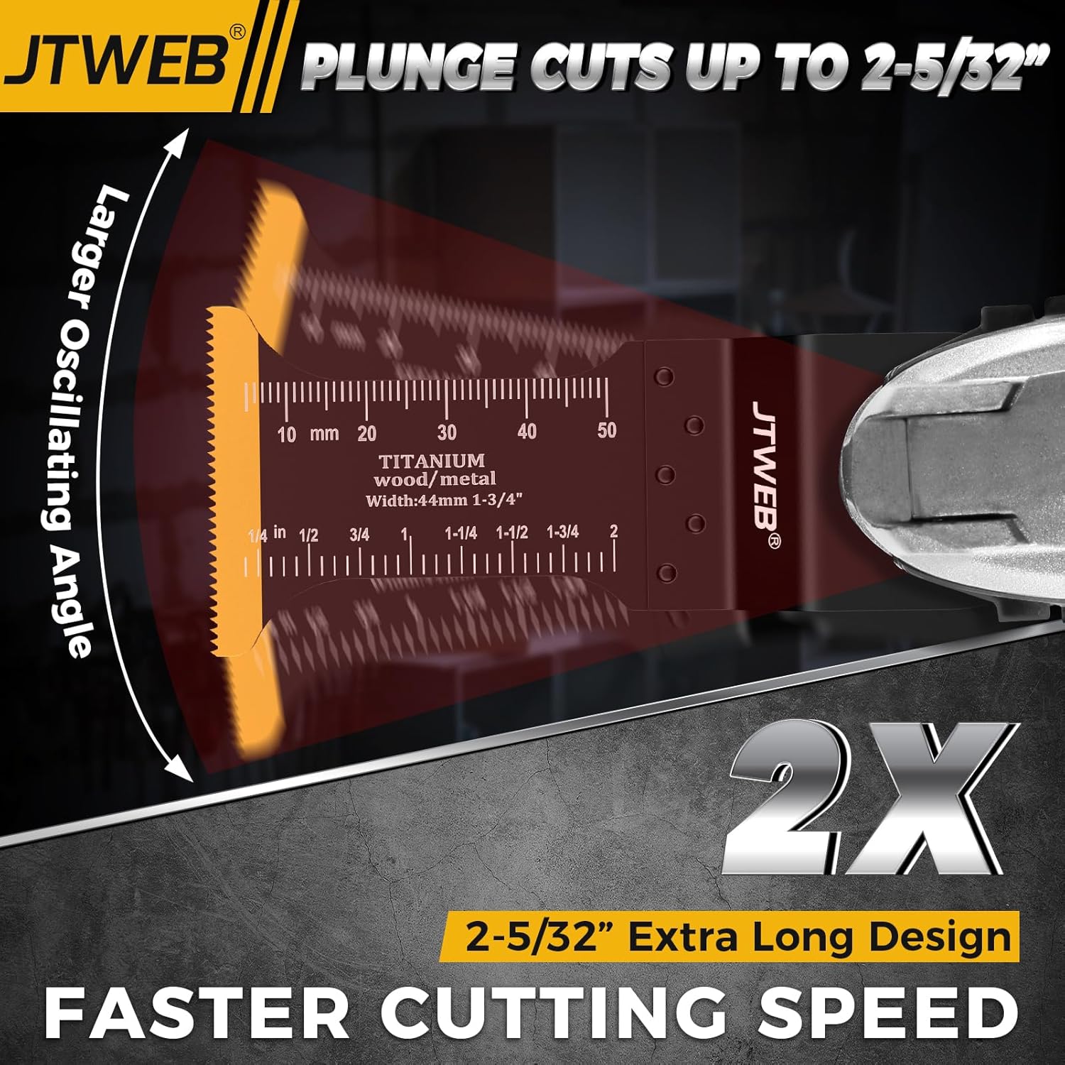 JTWEB 15PCS Titanium Oscillating Saw Blades, Multitool Blades Oscillating Tool Blade Metal Cutting for Wood Nails, Screws, Plastic, Multi Tool Blades Kits for Milwaukee Bosch Ryobi