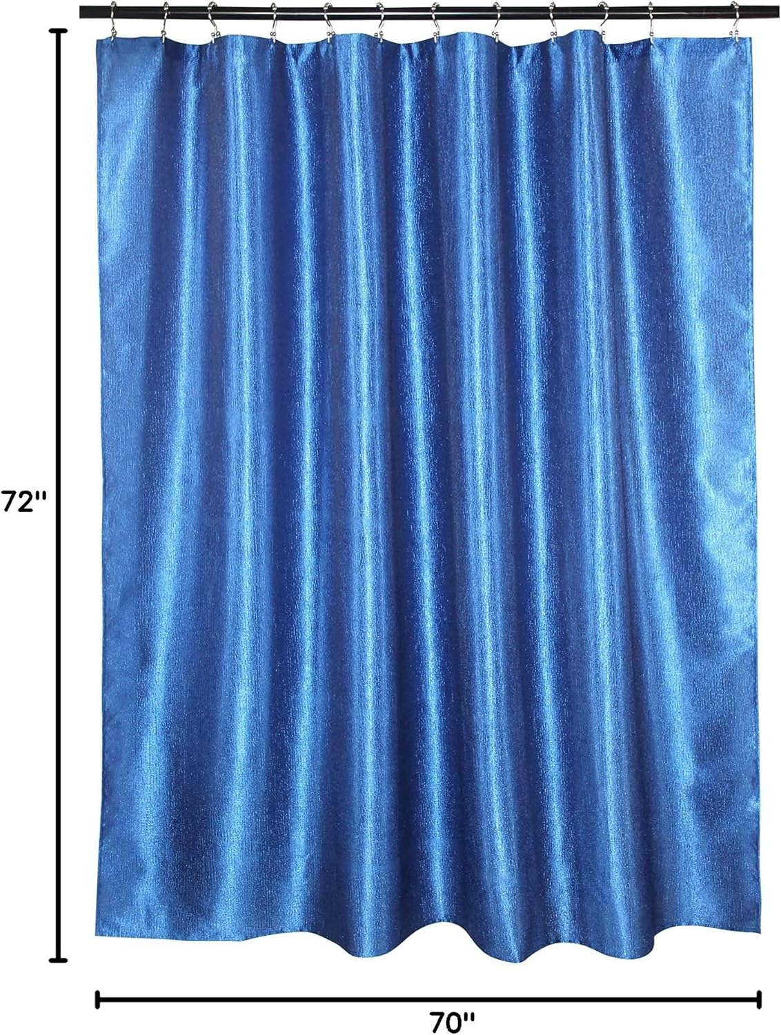 Luxury Fabric Shower Curtain: Shimmering Textured Jacquard Cloth (Blue)
