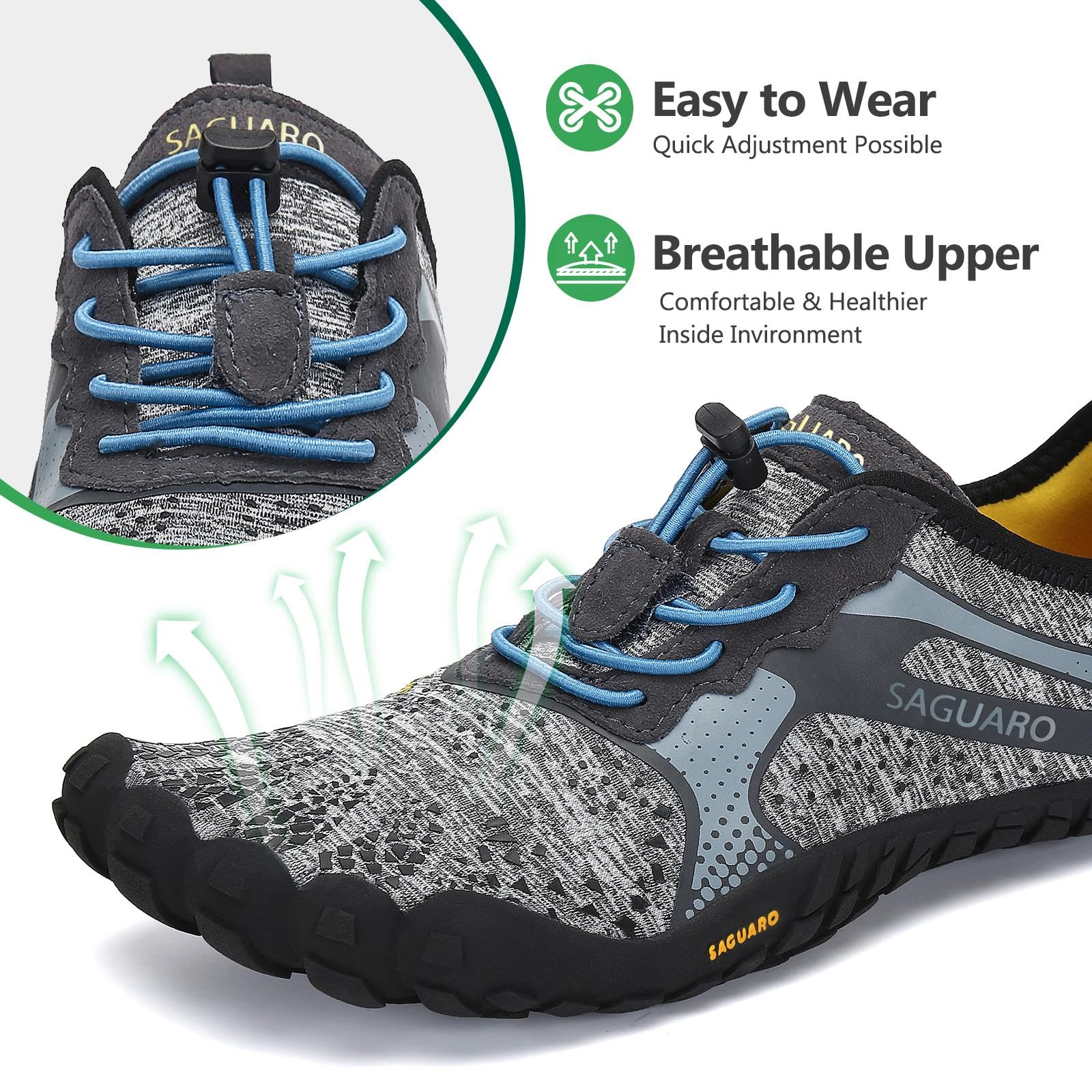 SAGUARO Barefoot Scarpe Minimaliste Uomo Comode e Leggere Antiscivolo Trekking Trail Running Scarpe Donna Estate Asciugatura Rapida Outdoor e Indoor