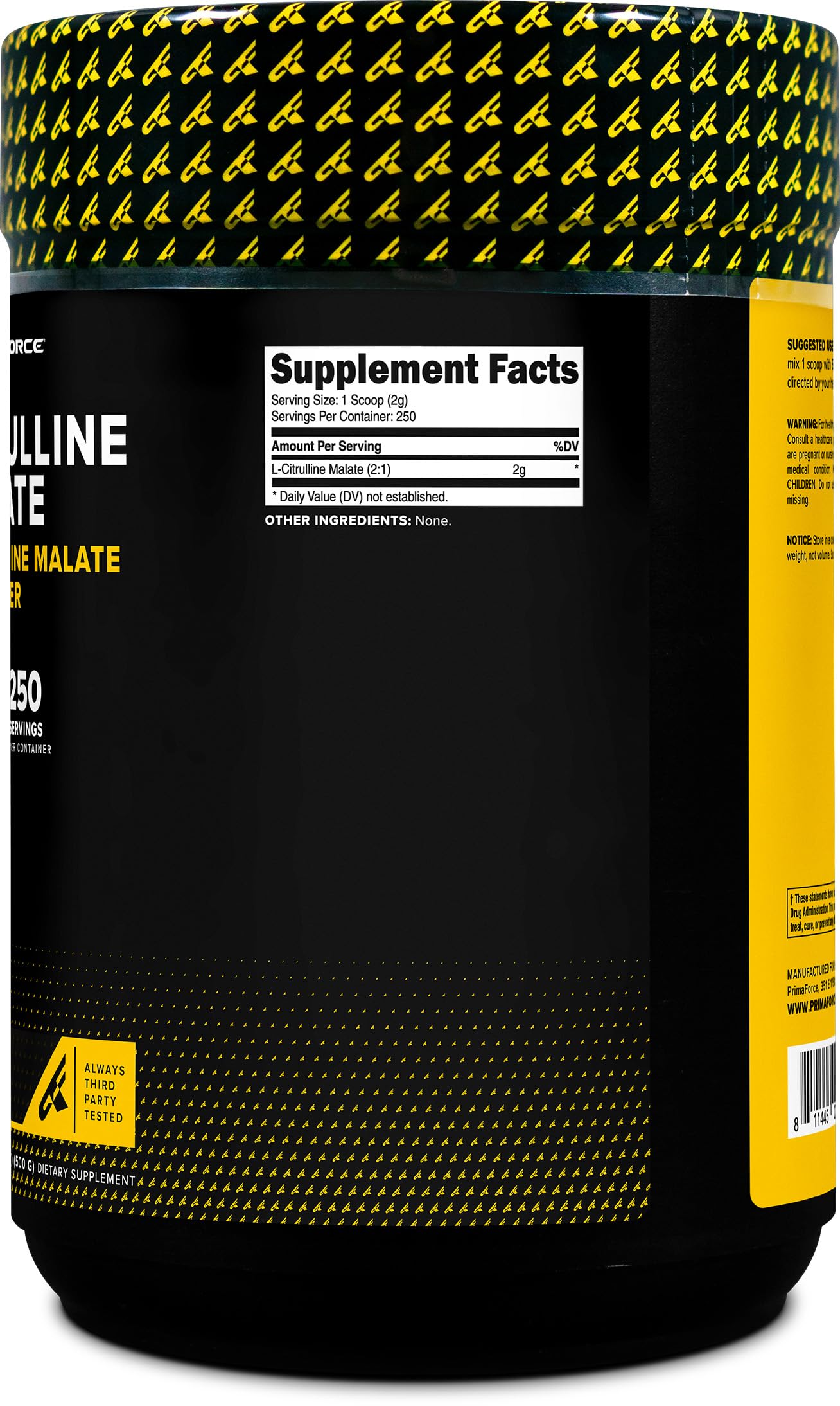 PrimaForce L-Citrulline Malate Powder (Unflavored) 500 Grams, 2:1 Powder — Amazon image 4