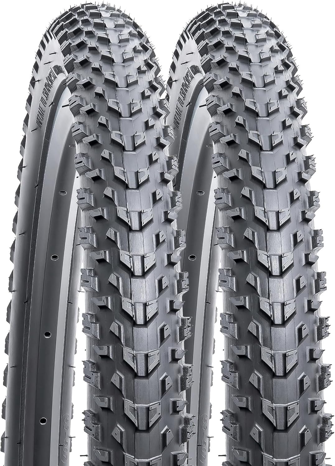 YunSCM Lot 2 Pneus Pliables 24x1.95 ETRTO 53-507 + 2 Chambres AV32mm – Compatible 24x1.75-2.25, Charge 85kg