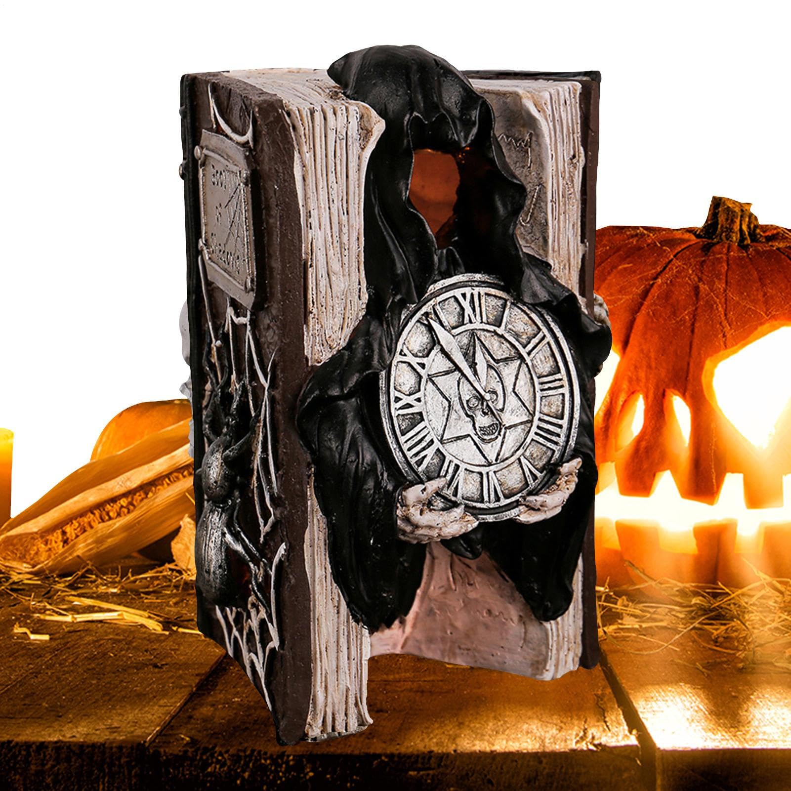Sculpture Halloween pour livres en résine idée cadeau frisson pour amateurs de lecture