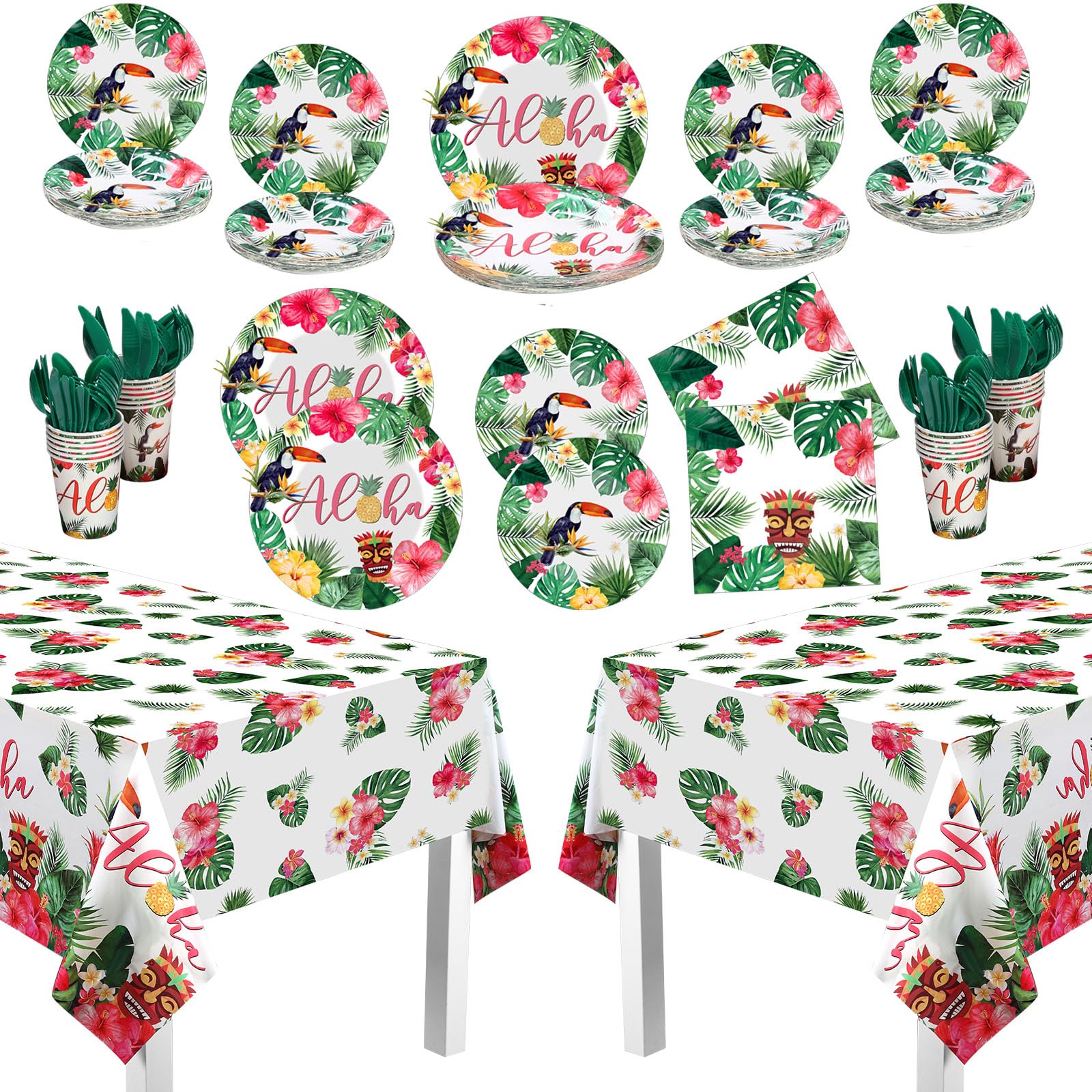 Amazon.com: Pajean 170 Pcs Hawaiian Luau Party Supplies Aloha