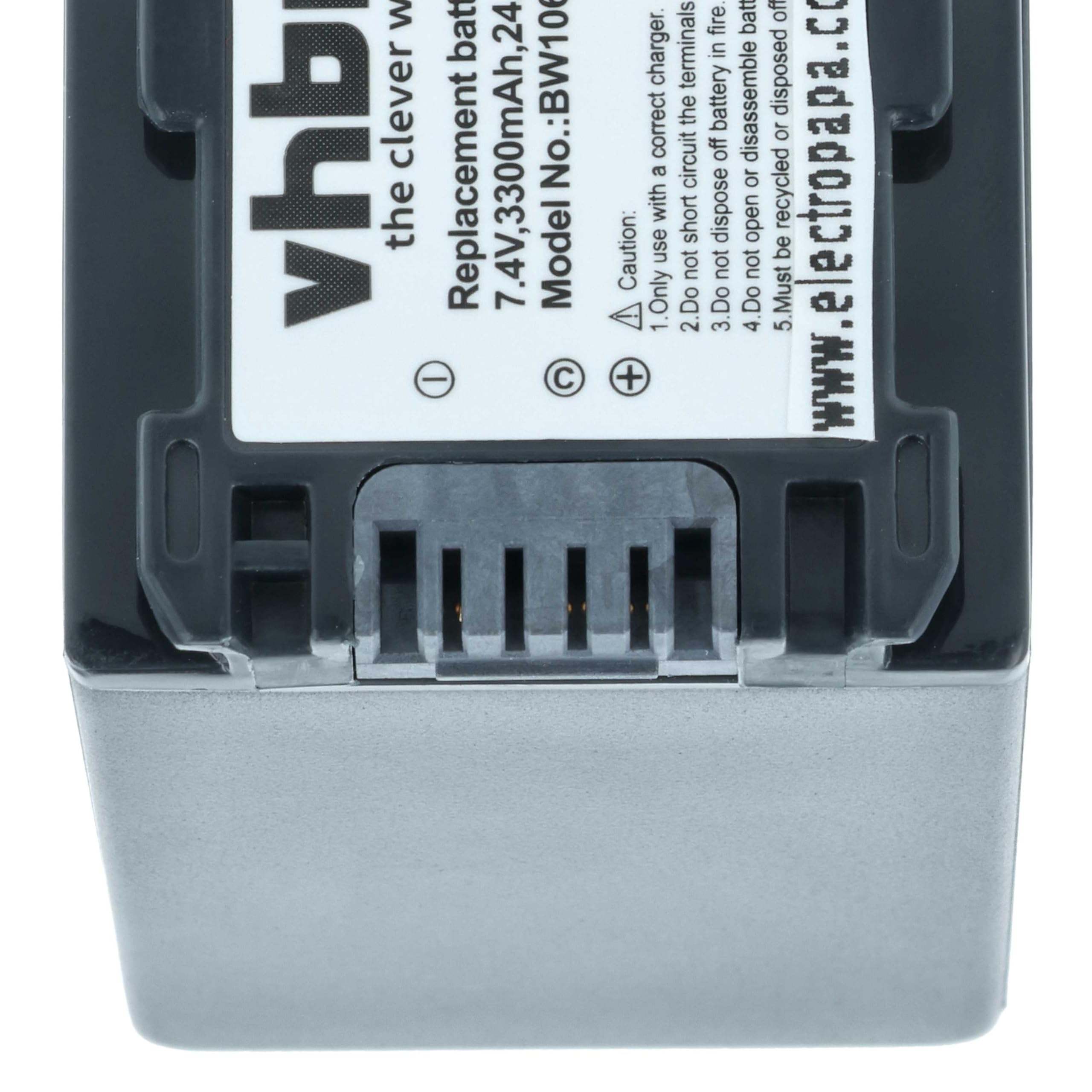 vhbw batteria compatibile con Sony DCR-SR35(E), DCR-SR32(E), DCR-SR36(E) videocamera camcorder (3300mAh, 7,4V, Li-Ion) con infochip