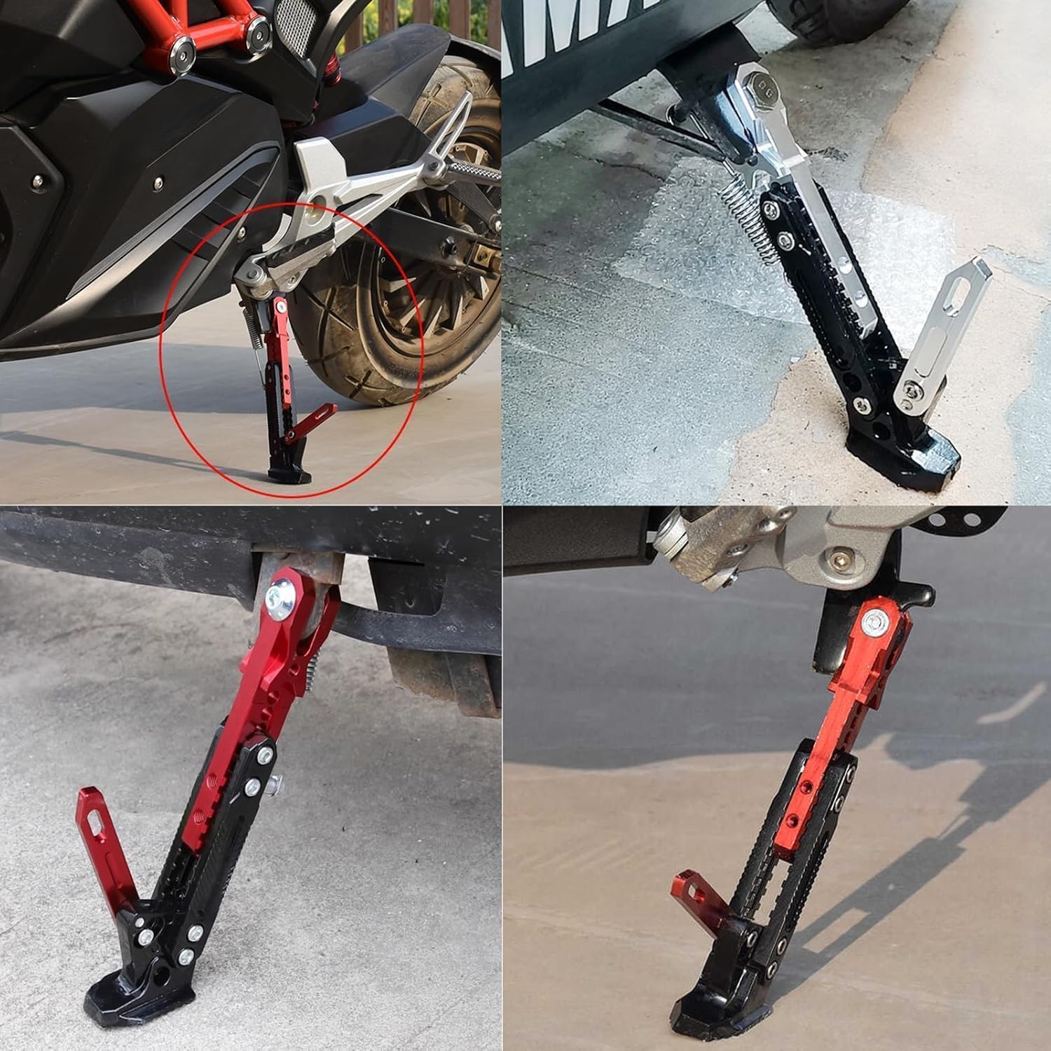 Béquille Latérale Moto pour Piaggio Liberty One,Pied de Support en Aluminium,Base Antidérapante Large,Accessoires Scooter,Orange