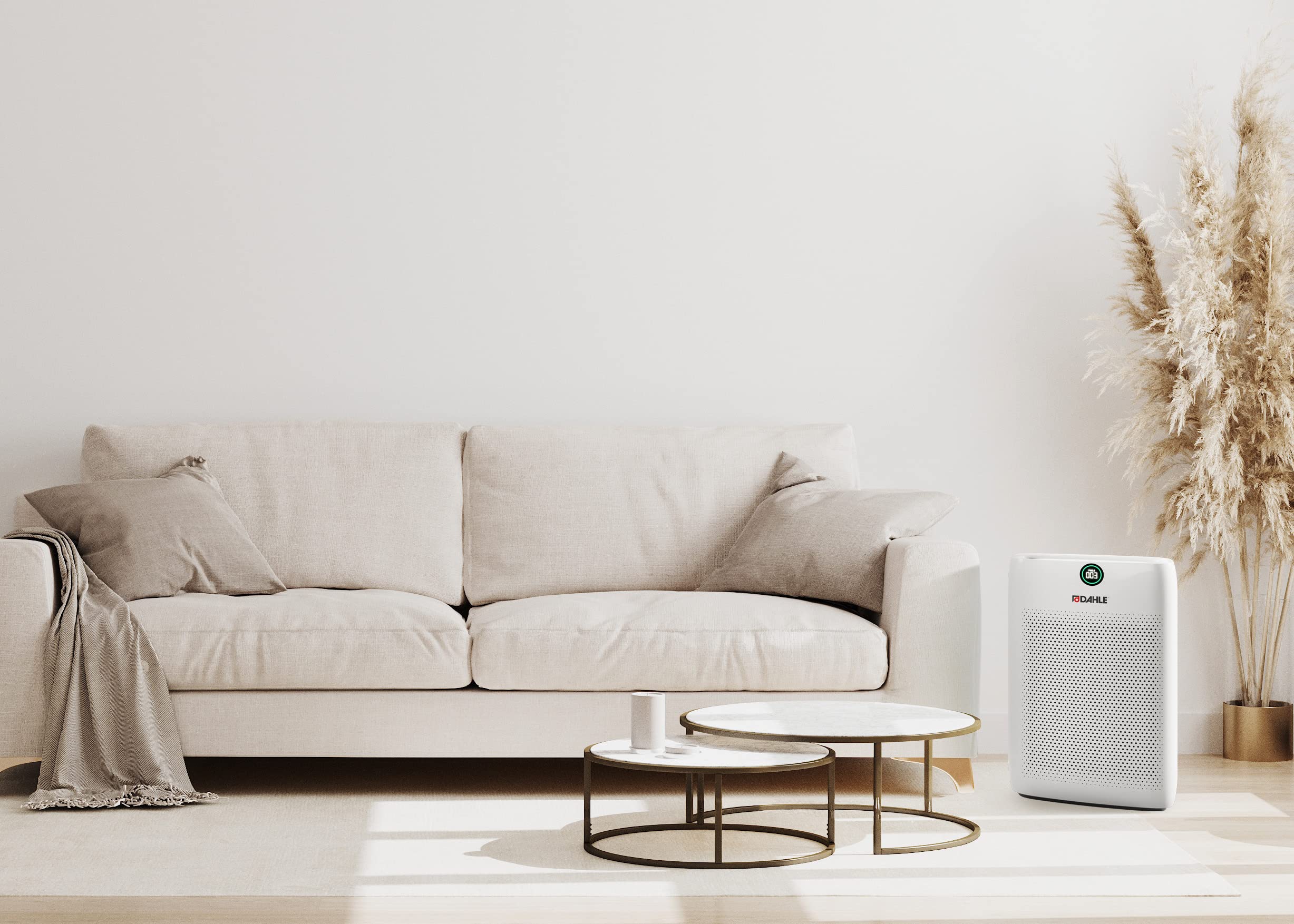 Dahle DA 201 Luftreiniger, entfernt 99,5 Prozent aller Rauch-, Pollen und Staubpartikel sowie Aerosole. Raumgröße: bis 28m², Volumenstrom max. 200 m³/h