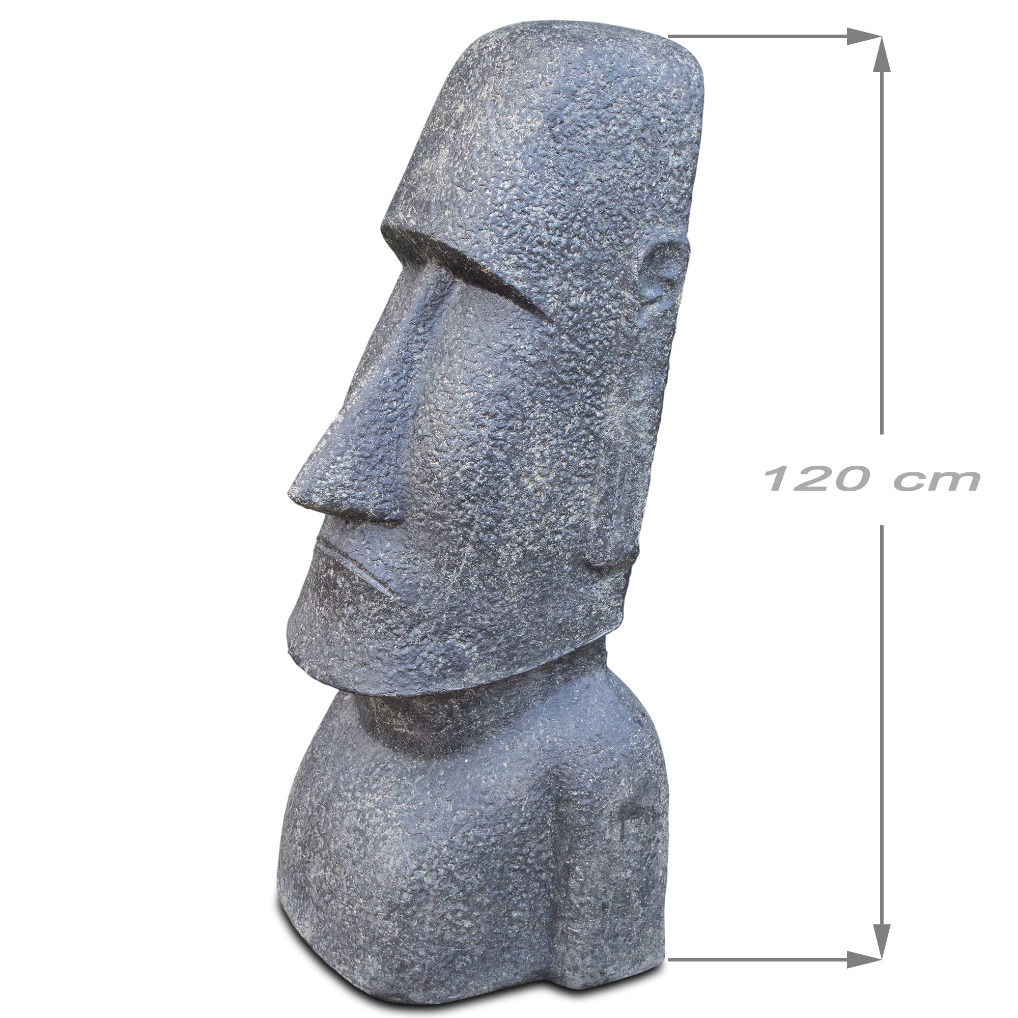 Moai-Statue 150 Cm – Rapa-NUI Kopf Aus Lava-Sand-Steingemisch, Für Innen & Außen