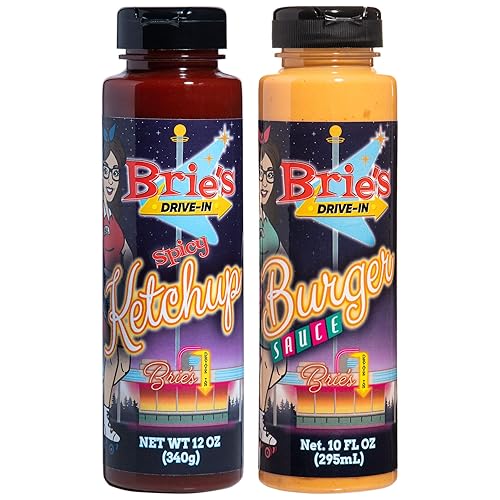 Brie's Drive-In Salsas originales (10 onzas) (Ketchup picante + salsa secreta de hamburguesa)