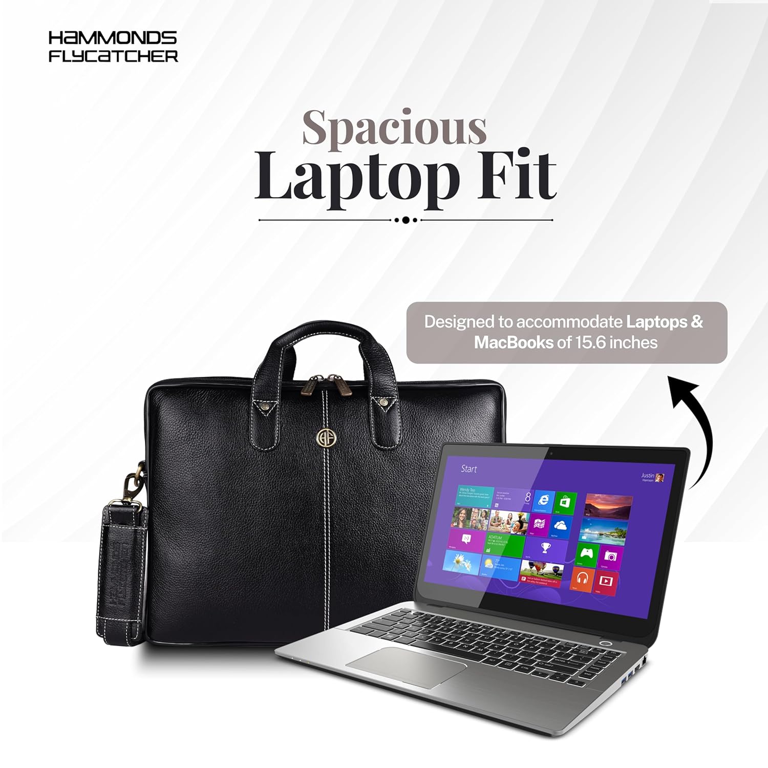 HAMMONDS FLYCATCHER Genuine Leather Office Bag for Men - 15.6 Inch Laptop Bag for Men for Professionals, Business Travelers - Adjustable Straps & Multiple Compartments - 1 Year Warranty - Black 26 81akhp4H62L. SL1500