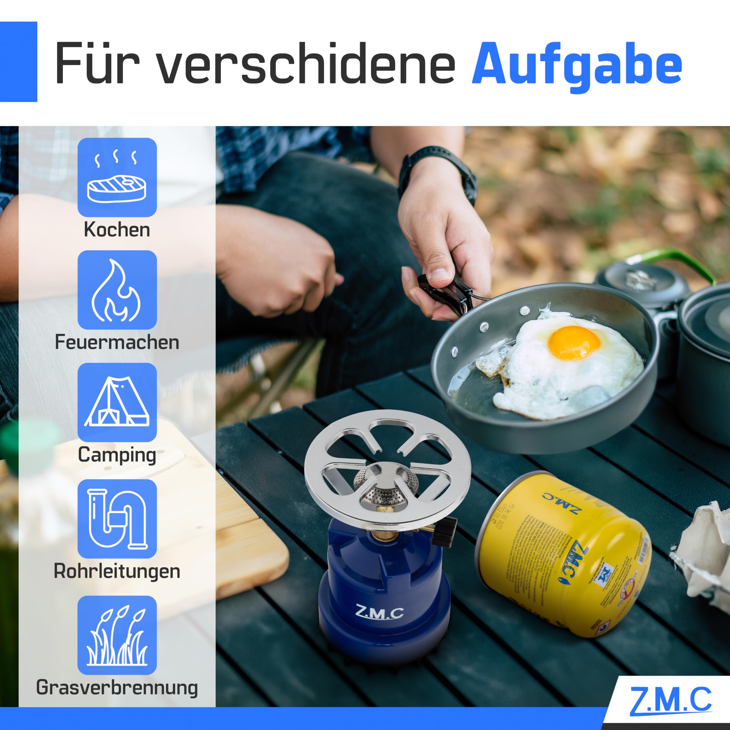 Z.M.C 24x 190g 400 ML Butane Cartouche de Perçage Gas Stechgaskartusche Gaz avec Soupape Sécurité pour Cuisinière à Brûleur Camping Bec Bunsen Soudage EN417