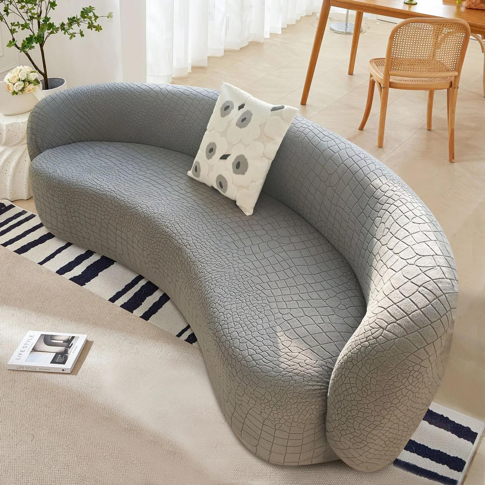 Copridivano semicircolare curvo, ad alta elasticità con fondo elastico, antiscivolo moderno nuvola sezionale