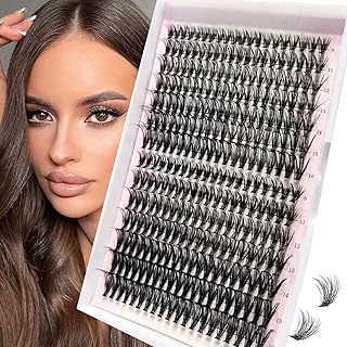 DIY Lash Extension Individual Full Volume Lashes 300Pcs Wispy Curly Clusters Lashes 40D 9mm-16mm D Curl Natural False Lashes Extensions DIY at Home ，by Zovimi (40D Lash Clusters)