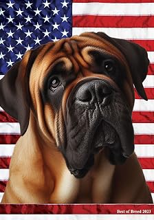 Bull Mastiff - Best of Breed All-American Patriotic III House Flags..