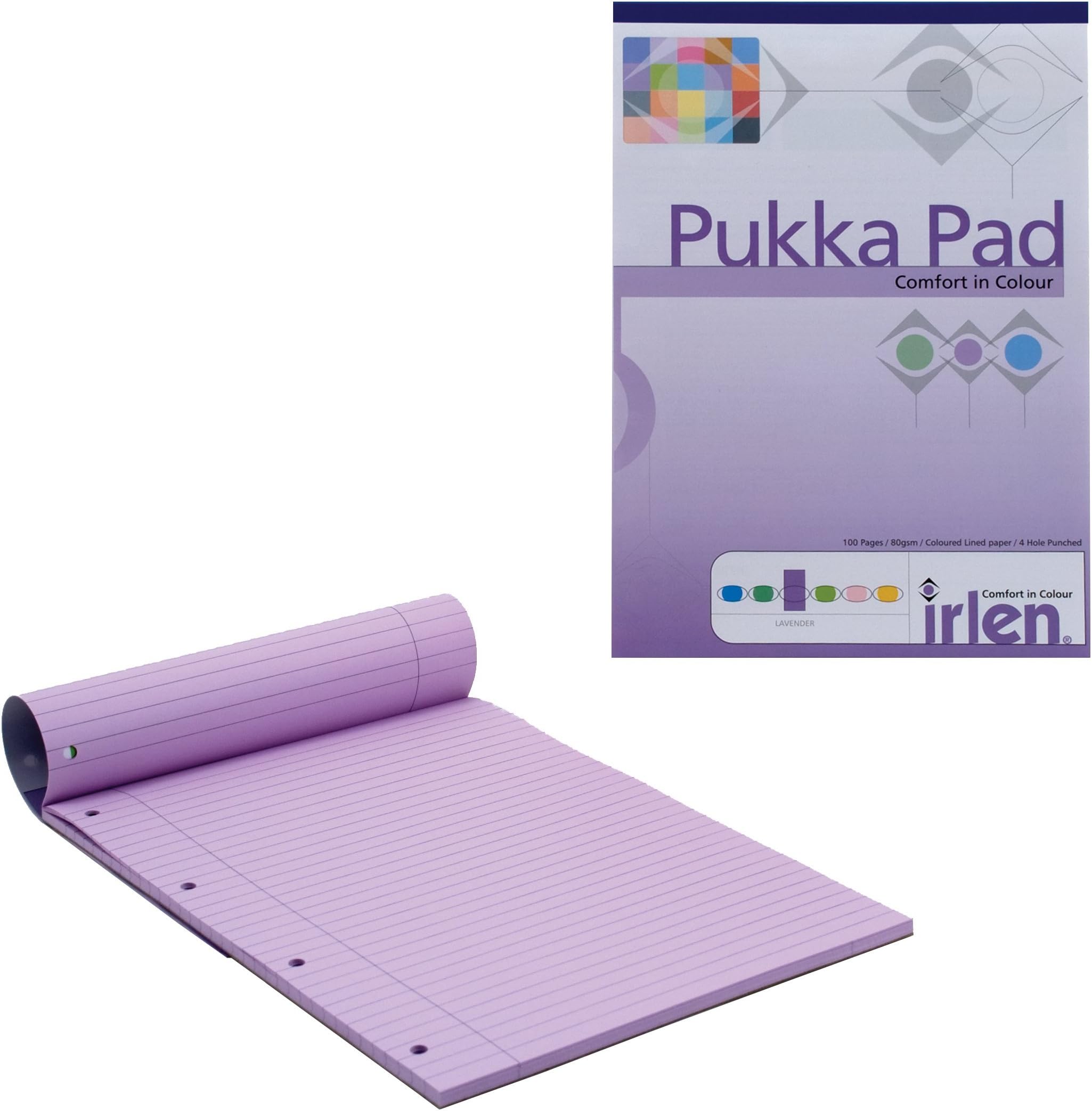 Pukka Dyslexia Pad A4 80gsm Ruled With Margin 100 Pages 50 Sheets - Color: Lavender