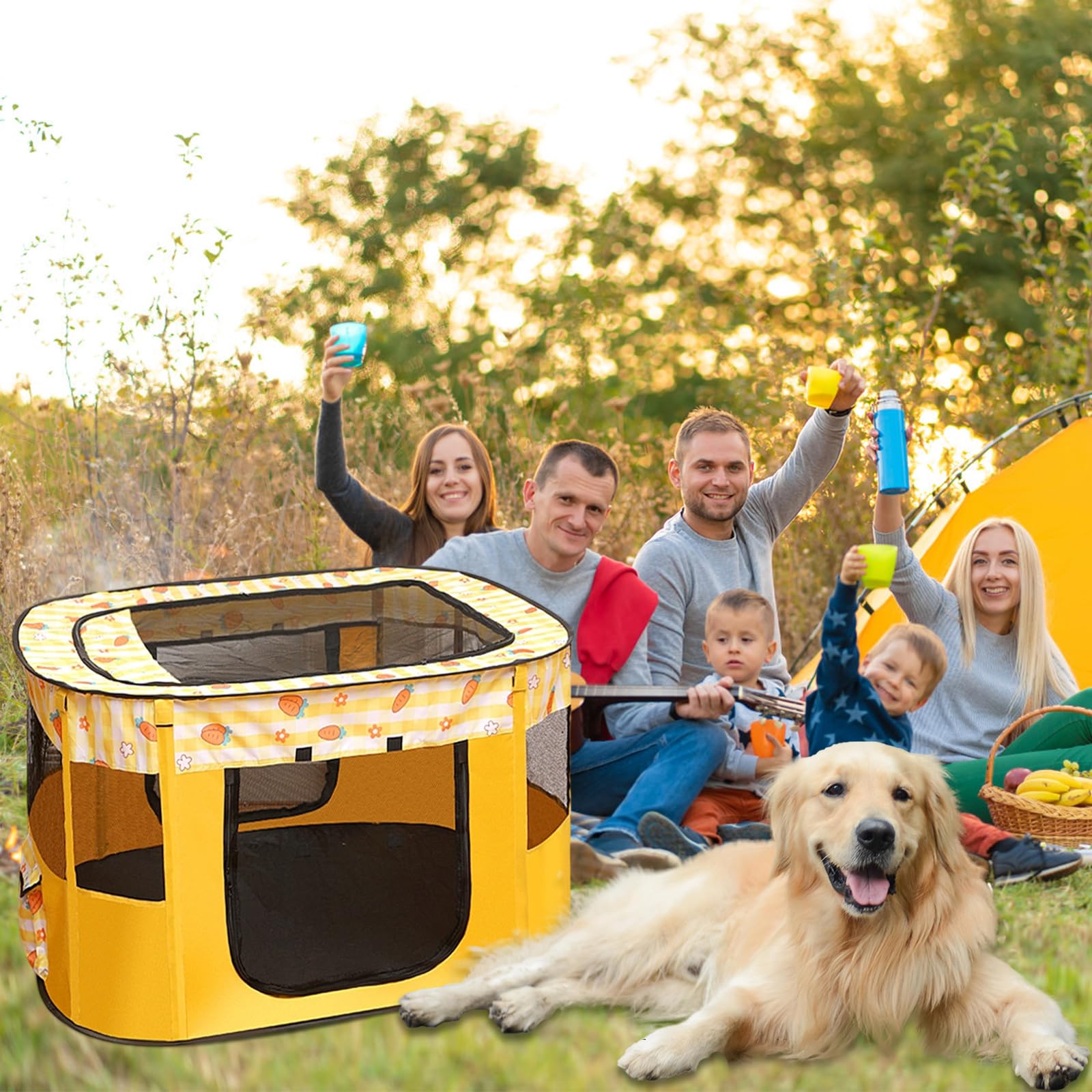 EUBSWA Recinto per cuccioli, 90x70x58cm Recinto per animali domestici per cani, gatti, conigli e roditori per interni ed esterni